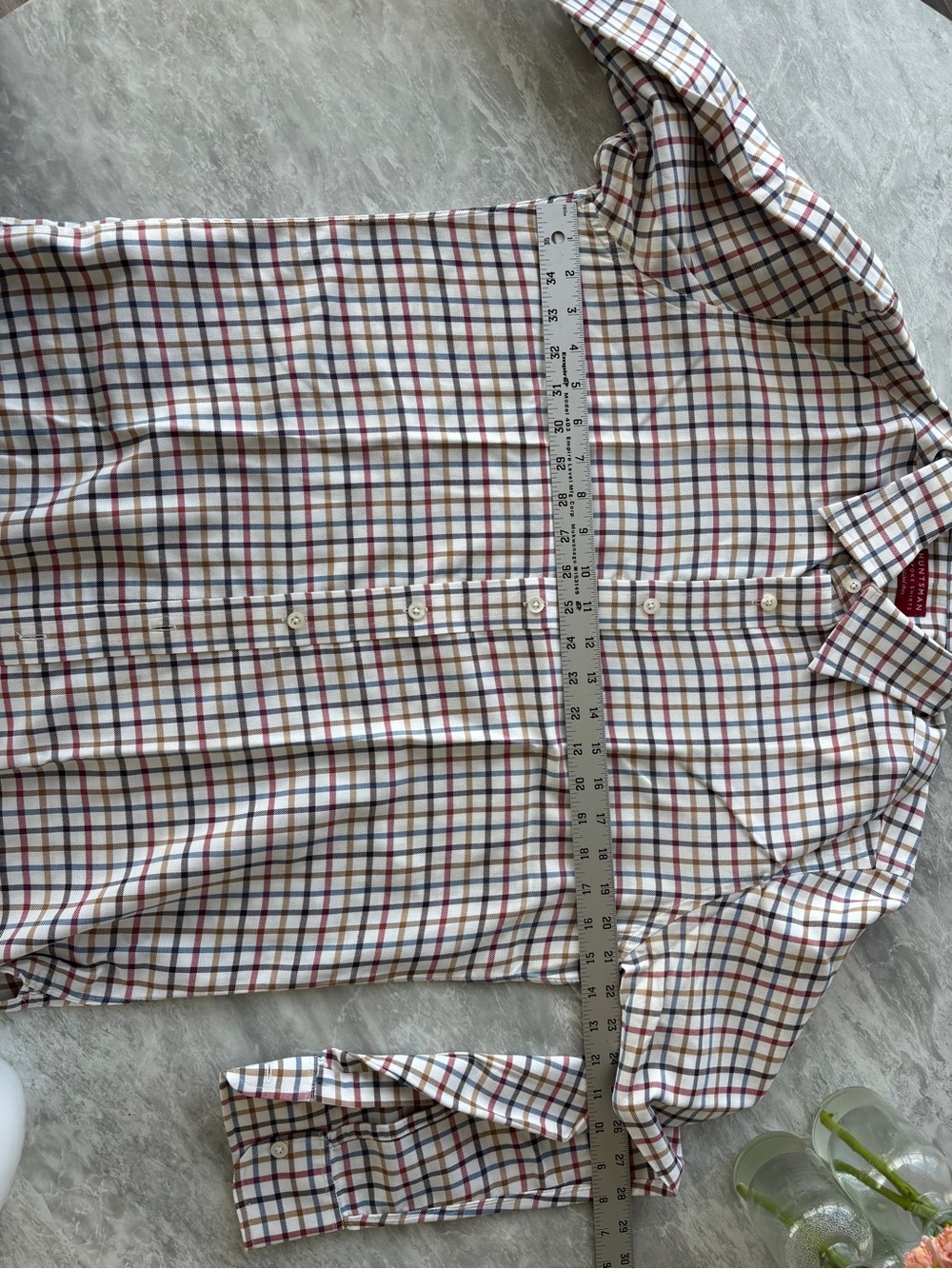 Custom Huntsman Men's Red, Brown, Blue Checkered Shirt - Picture 4 of 5